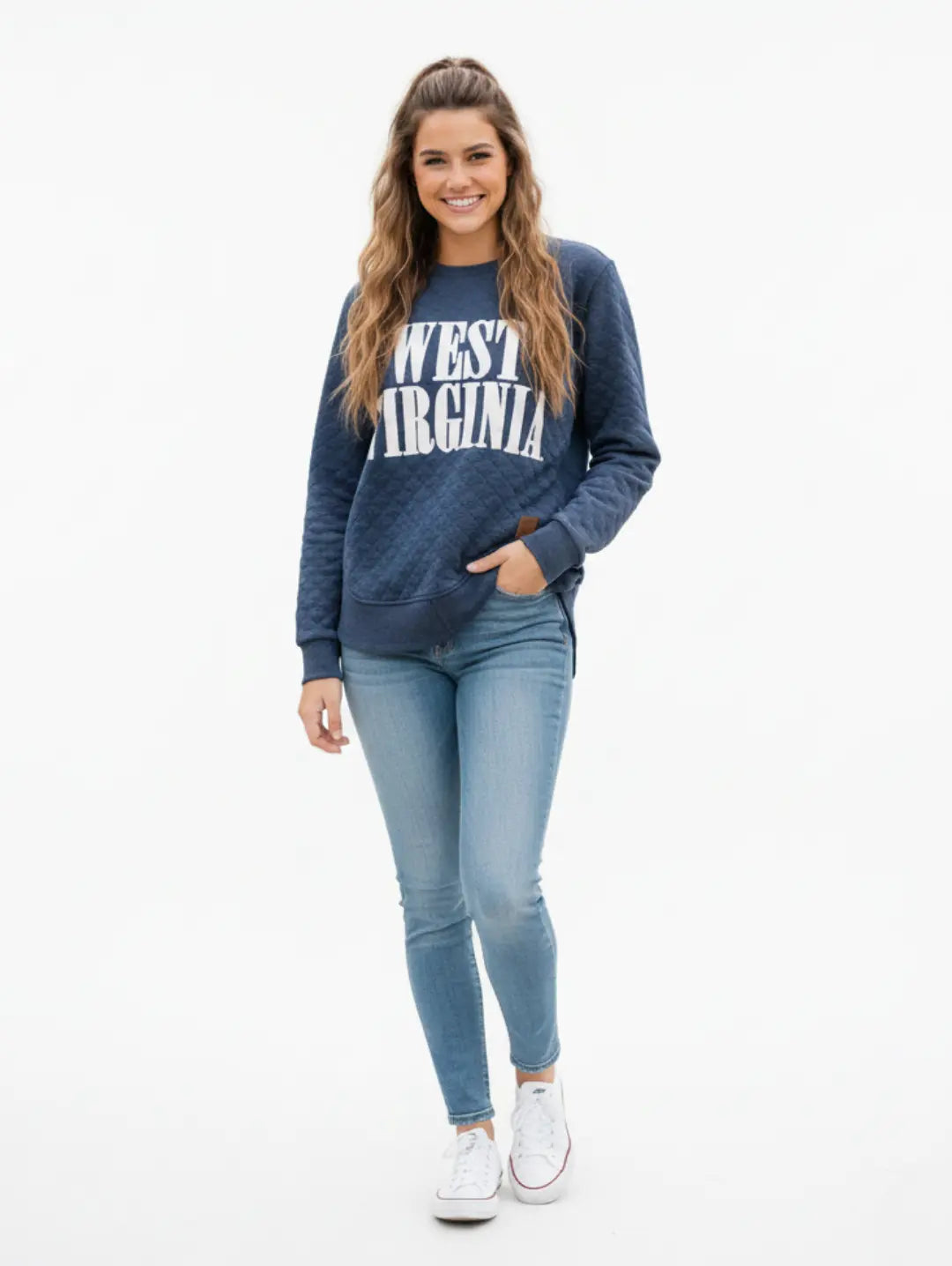 Women's Quilted Sweatshirt Oxford Blue