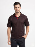 LDFY Cuban Collar Men's Shirt-Maroon-Red
